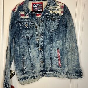 GS-115 Denim Jacket with American Flag Details S